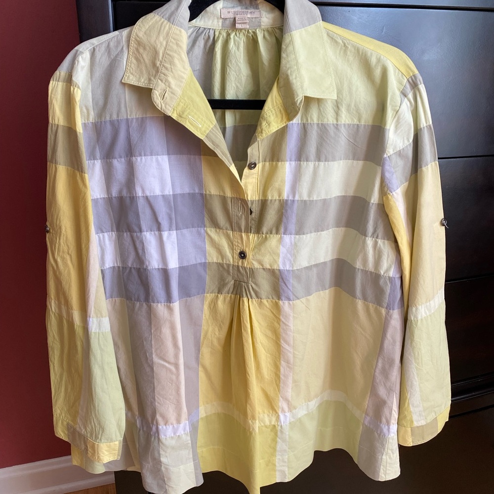 Burberry Brit Pale Yellow Gathered Shirt Back Panel